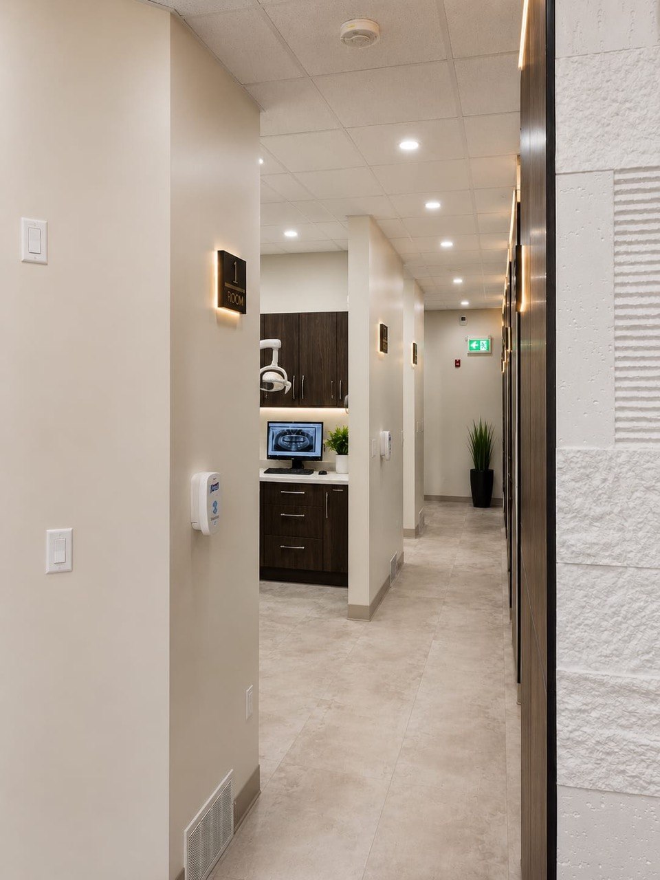 Clinic hallway at Easy Smiles Dentistry, Windsor