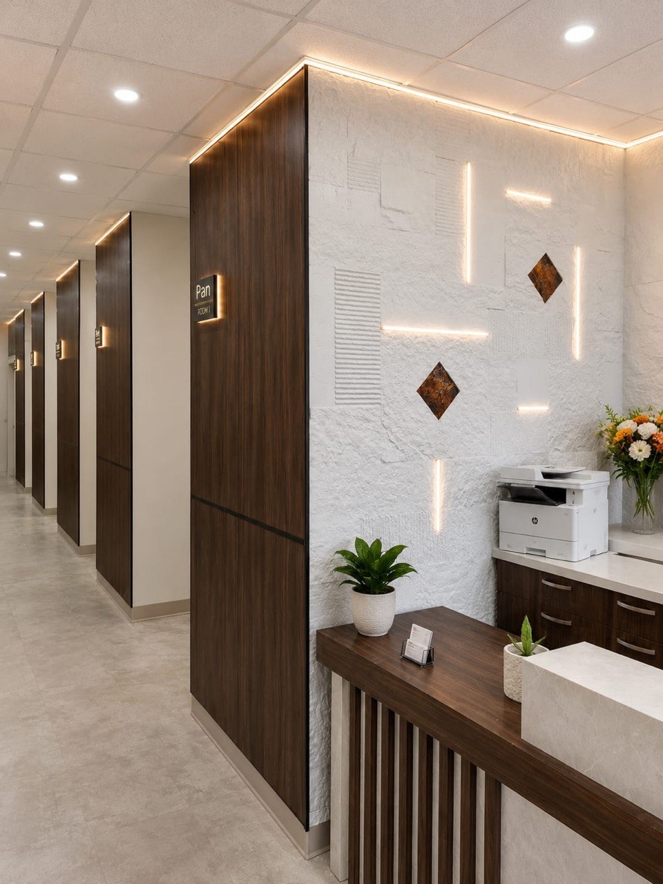 Reception and hallway at Easy Smiles Dentistry, Windsor